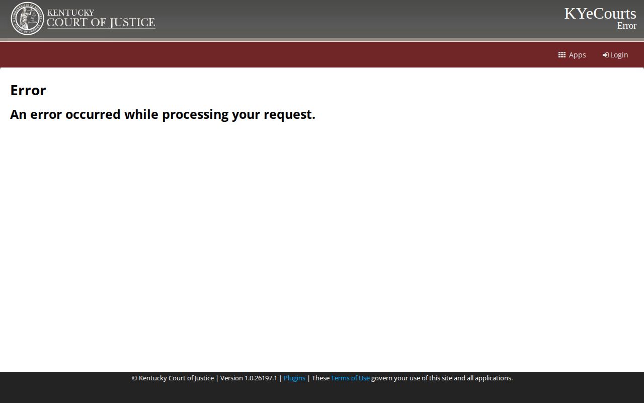 Kentucky CourtNet guest case search interface