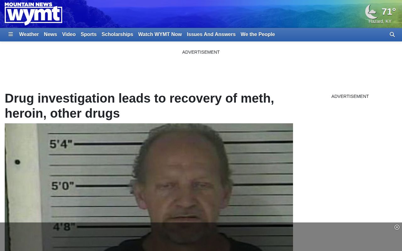 WYMT report about a selected Leslie County arrest investigation